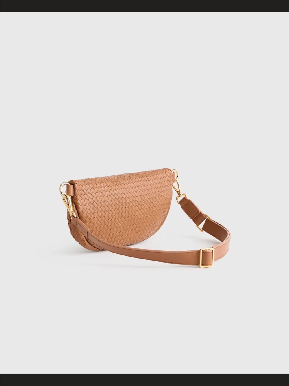 Quince Woven Italian Leather Crossbody Sling Bag - Picture 4 of 12